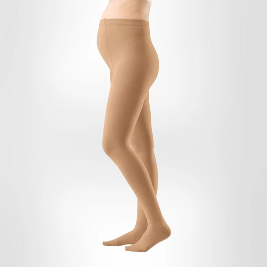 VenoTrain Micro Compression Stockings, Maternity, Class 2, Closed Toe, Caramel