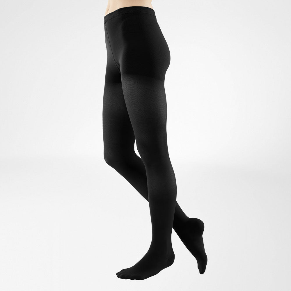 VenoTrain Soft Compression Stockings, Pantyhose, Class 2, Closed Toe, Black