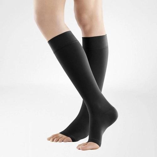 VenoTrain Delight Compression Stockings, Knee High, Class 2, Open Toe, Black
