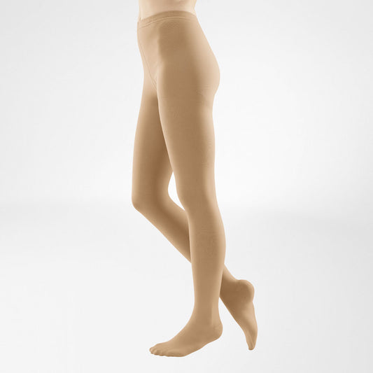 VenoTrain Micro Compression Stockings, Pantyhose, Class 1, Closed Toe, Caramel